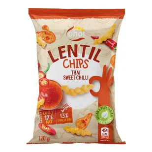 Chipsy z czerwonej soczewicy o smaku tajskiego słodkiego chilli - Chipsy - miniaturka - grafika 1