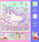 Zabawki kreatywne - Djeco szablony do rysowania Jednorożec - miniaturka - grafika 1