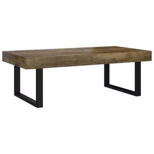 Lumarko Stolik kawowy, ciemnobrązowo-czarny, 120x60x40 cm, MDF i żelazo - Ławy i stoliki kawowe - miniaturka - grafika 3