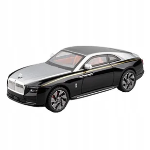 ROLLS ROYCE METALOWY MODEL SAMOCHODU 1:24 DŹWIĘK ŚWIATŁO CZARNO-SREBRNY - Zabawki zdalnie sterowane - miniaturka - grafika 1