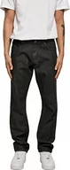 Spodenki męskie - Urban Classics Męskie spodnie, Organic Straight Leg Jeans z bawełny organicznej, proste nogawki, dostępne w 3 kolorach, rozmiary 28-44, Black washed, 33 - miniaturka - grafika 1