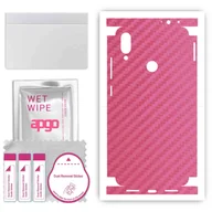 Szkła hartowane na telefon - Folia naklejka skórka strukturalna na TYŁ+BOKI do Xiaomi Redmi Note 7 -  Carbon Różowy - apgo SKINS - miniaturka - grafika 1