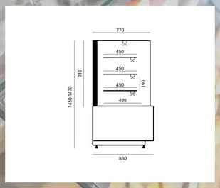 Lada cukiernicza OPEN FRONT ESTERA OF-HD 1340 CEBEA - Szafy i witryny chłodnicze - miniaturka - grafika 3