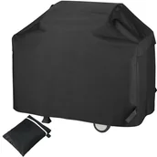 Pokrowce na grilla - Pokrowiec na grilla zewnętrznego wykonany z tkaniny Oxford 210D, wodoodporny, odporny na promieniowanie UV, wiatr i kurz (145 x 61 x 117 cm, czarny) - miniaturka - grafika 1