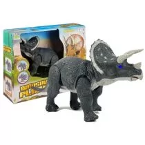 Lean Duży Dinozaur Na Baterie Triceratops Szary 4079 - Figurki dla dzieci - miniaturka - grafika 1