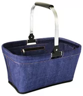 Kosze wiklinowe - Kosz Piknikowy Składany Koszyk Na Zakupy Torba Jeans L - miniaturka - grafika 1