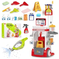 Zabawki AGD - ZESTAW WÓZEK DO SPRZĄTANIA DLA DZIECI 22w1 ODKURZACZ F. SSANIA DUŻY ZESTAW - miniaturka - grafika 1