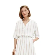 Bluzki damskie - TOM TAILOR Damska 1036703 bluzka, 31948-Offwhite Brown pionowe paski, 44, 31948 – Offwhite Brown pionowe paski, 44 - miniaturka - grafika 1