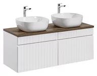 Szafki łazienkowe - Szafka z umywalką nablatową, Iconic, 160x46x46 cm, biały, mat - miniaturka - grafika 1