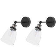 Lampy ścienne - Beliani Kinkiet Zestaw 2 lamp ściennych szklane czarne LOVAT 233285 - miniaturka - grafika 1