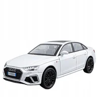Zabawki zdalnie sterowane - AUDI A4 METALOWY MODEL SAMOCHODU 1:32 DŹWIĘK ŚWIATŁO PREZENT BIAŁY - miniaturka - grafika 1