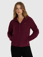 Bluzy damskie - 4F Polar regular z kapturem damski - czerwony M - miniaturka - grafika 1