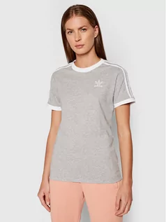 Koszulki i topy damskie - Adidas T-Shirt adicolor Classics 3-Stripes H33576 Szary Standard Fit - grafika 1