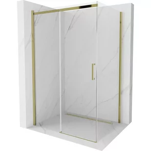 Mexen Omega kabina prysznicowa rozsuwana 100x70 cm, transparent, złota - Kabiny prysznicowe - miniaturka - grafika 1
