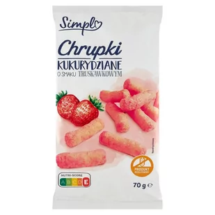 Simpl Chrupki kukurydziane o smaku truskawkowym 70 g - Chrupki - miniaturka - grafika 1