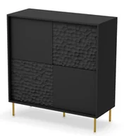 Komody - Czarna nowoczesna komoda z frontami 3d S8-M58 - miniaturka - grafika 1