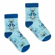 Skarpetki męskie - Damskie skarpetki w ludowy wzór niebieskie - miniaturka - grafika 1