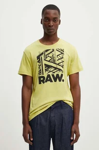 G-Star Raw t-shirt bawełniany kolor zielony z nadrukiem D24685-C506 - Koszulki męskie - miniaturka - grafika 1