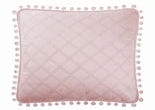 Spod Igły i Nitki, Pudrowa Poszewka Do Narzuty Z Pomponami  POMPOO, 50x70 cm - Poszewki na poduszki - miniaturka - grafika 1