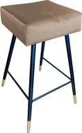 Taborety i hokery - Atos Hoker OLIMP VELVET GOLD beżowy do baru ATOS - miniaturka - grafika 1