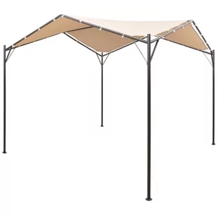 vidaXL Altana/namiot ogrodowy, 4x4 m, stal, beżowy - Pawilony ogrodowe - miniaturka - grafika 1