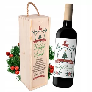 SKRZYNKA NA WINO ŚWIĘTA PREZENT GWIAZDKA Firma W - Zestawy do wina - miniaturka - grafika 1