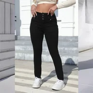 Spodnie damskie - Damskie jeansowe rurki - Czarny - miniaturka - grafika 1