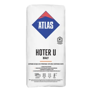 Atlas Zaprawa klejąca do styropianu i XPS oraz do zatapiania siatki HOTER U biały 25 kg - Zaprawy budowlane - miniaturka - grafika 1