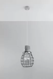 Sollux Lighting Industrialna LAMPA wisząca SL.285 druciana OPRAWA zwis drut cement beton czarny szary - Lampy sufitowe - miniaturka - grafika 1