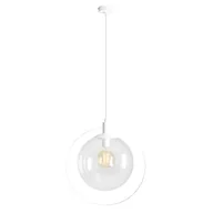 Oprawy, klosze i abażury - – wisząca lampa Aura z przezroczystym kloszem i białą oprawą - miniaturka - grafika 1