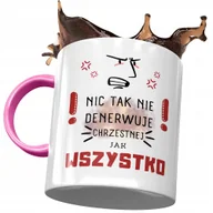 Kubki - Kubek Różowy Dla Chrzestnej na Urodziny na Prezent z Nadrukiem ze Zdjęciem + Opakowanie na prezent (wzór 04) - miniaturka - grafika 1