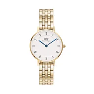 Zegarki damskie - Zegarek Daniel Wellington Petite Roman Numerals 5-Link DW00100682 Złoty - miniaturka - grafika 1