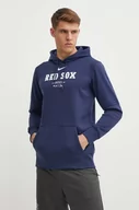 Bluzy męskie - Nike bluza Boston Red Sox męska kolor granatowy z kapturem z nadrukiem - miniaturka - grafika 1