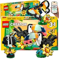 Klocki - LEGO CREATOR 3w1 TROPICALNY TUKAN MOTYL RYBA (31173) RUCHOME ZWIERZĘTA Do Budowy • Lego Prezent Dla Wnuczka Chłopca Syna + EBOOK-1 - miniaturka - grafika 1