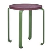 Taborety i hokery - Zielony i fioletowy stołek z drewna jesionowego Smile - Hübsch - miniaturka - grafika 1