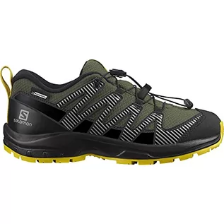 Buty dla chłopców - Salomon XA PRO 3D V8 CSWP Unisex dziecięce wodoszczelne buty trekkingowe, Olive Night Black Sulphur - 35 EU - grafika 1