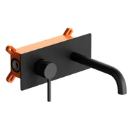 Baterie podtynkowe - Bateria umywalkowa ścienna podtynkowa WH-414 CZARNA - miniaturka - grafika 1