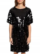 Sukienki - ESPRIT CEKINOWA SUKIENKA PROSTA CZARNA 40 J7A - miniaturka - grafika 1