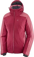 Kurtki damskie - Salomon Damska kurtka narciarska z kapturem, Brilliant JKT W, mieszanka syntetyczna Rio Red/Garnet Rose XL - miniaturka - grafika 1