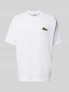 T-shirt z detalem z logo - Koszulki męskie - miniaturka - grafika 1