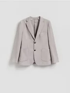 Kurtki męskie - Reserved - Marynarka slim fit z dodatkiem wiskozy - bordowy - miniaturka - grafika 1