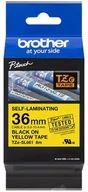 Taśmy do drukarek barwiące - Taśma Brother samolaminująca 36mm x 8m czarny nadruk/żółte tło - miniaturka - grafika 1