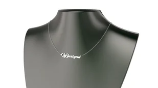 Naszyjnik srebrny z imieniem i sercami Swarovski Crystals - Naszyjniki - miniaturka - grafika 2