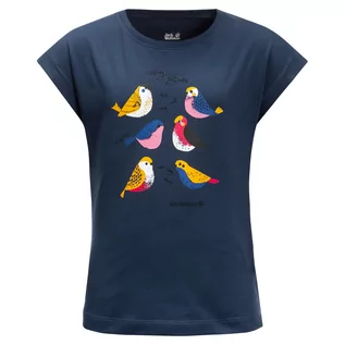 Koszulki dla dziewczynek - Jack Wolfskin Dziewczęca koszulka TWEETING BIRDS T G dark indigo - grafika 1