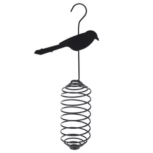Karmnik dla ptaków na kule tłuszczowe zawieszany czarny metalowy 30 cm kod: O-449034 + Sprawdź na SuperWnetrze.pl - Karmniki dla ptaków - miniaturka - grafika 1