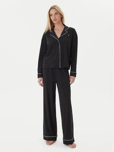 Tommy Hilfiger Piżama UW0UW06142 Czarny Relaxed Fit - Piżamy damskie - miniaturka - grafika 1