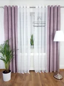 Zasłony - Zasłona welurowa - liliowa, zasłona na przelotkach pastelowa - miniaturka - grafika 1