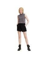 Spodenki damskie - TOM TAILOR Denim Damski Szorty lniane 1031465, 14482 - Deep Black, M - miniaturka - grafika 1