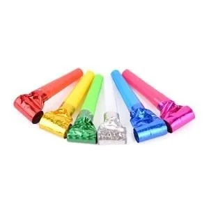 Gwizdki holograficzne multikolor 6szt - Stroje karnawałowe - miniaturka - grafika 1