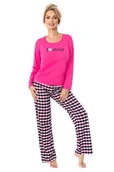 Piżamy damskie - Piżama damska Sleep long fuksja - miniaturka - grafika 1